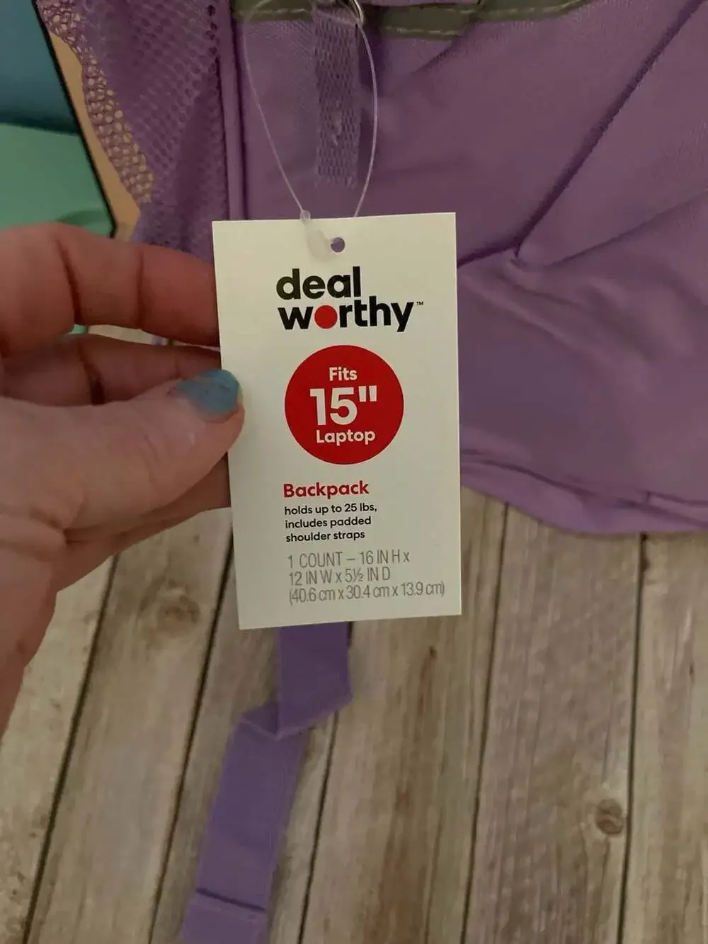 dealworthy 15" Laptop Backpack - Purple - Picture 2 of 4